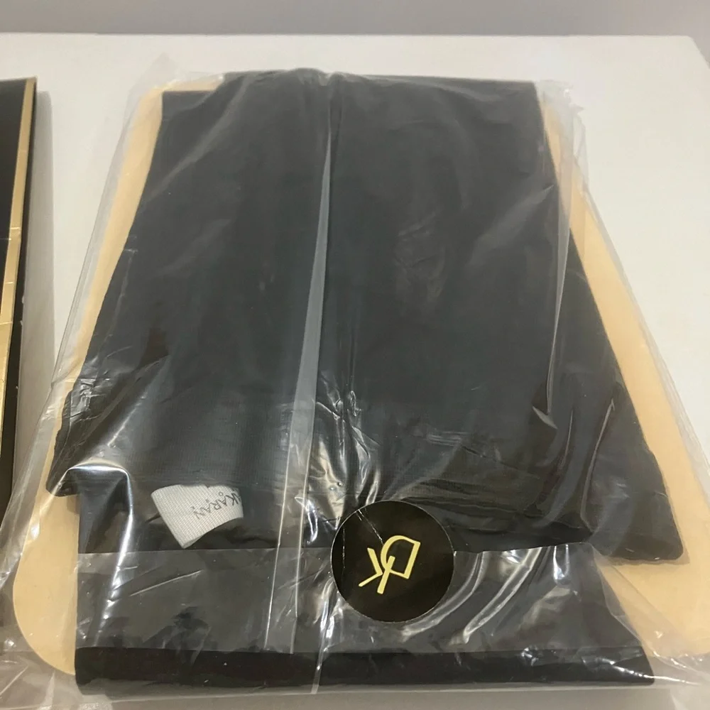 Vintage 1991 Donna Karan Body Toners Jersey Black Pantyhose Size Small Style 245